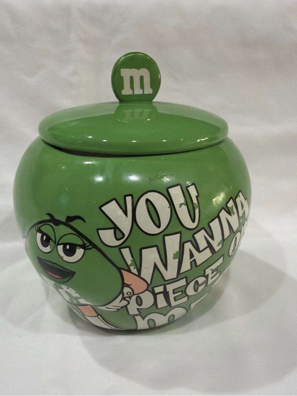 M&M'S Green Character Ceramic Candy Jar with Lid